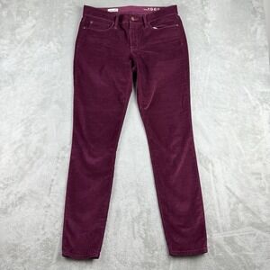 Gap 1969 Pants Womens 29R‎ Ruby Wine Velvet Legging Jean Stretch Holiday Party